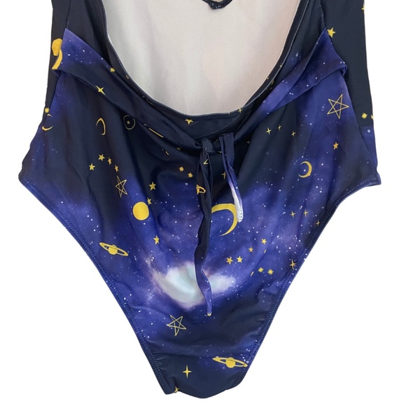 Galaxy Constellation Celestial Print Halter Deep-V One-Piece ZAFUL Size XL - Picture 4 of 5